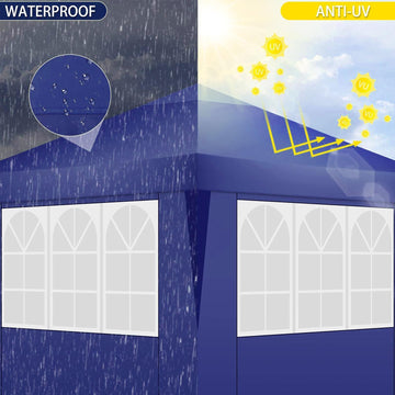 COBIZI 10x20 EZ Pop Up Canopy Tent Party Tent Outdoor Event Protable Instant Shelter Tent Gazebo with 6 Removable Sidewalls and Carry Bag,Dark Blue