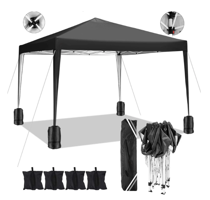 party tent black COBIZI 10X10 Ez Pop Up Canopy Tent Outdoor Event Shelter Party Tent On