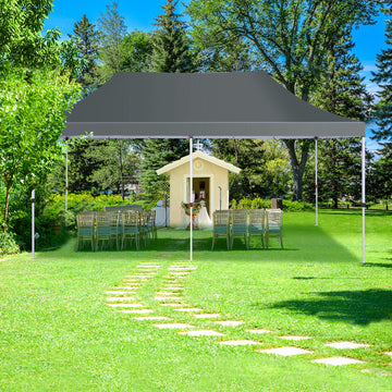 COBIZI 10x20 Pop up Canopy with 6 Removable Sidewalls,Outdoor Waterproof Canopy Tents for Partie Wedding,Instant Sun Protection Shelter with Upgrade Raised Roof and Carry Bag,Gray