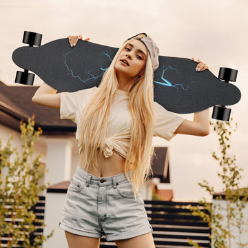 Caroma 35'' Electric Skateboards, 12.4 Mph, Unisex Adults Longboard with Remote, 350W Hub-Motor