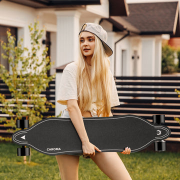Caroma 35'' Electric Skateboards, 12.4 Mph, Unisex Adults Longboard with Remote, 350W Hub-Motor