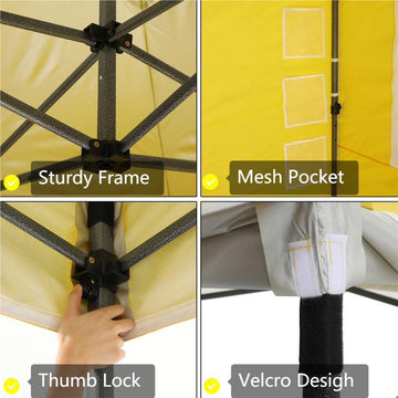 COBIZI 10x15 Heavy Duty Pop up Canopy Tent with 4 Sidewalls,Outdoor Waterproof Canopy Tent Event Shelter for Parties,Commercial-Series,Yellow