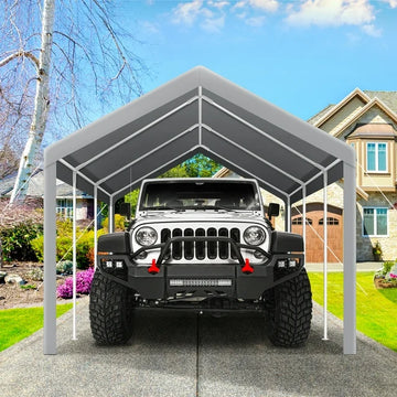 COBIZI Carport 10'x 20' Heavy Duty Carport with Powder-Coated Steel Metal Frame