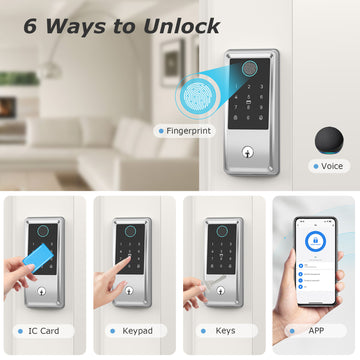 COBIZI Smart Door Lock,Fingerprint Door Lock Deadbolt with APP Control.Door Locks for Front Door,Auto Lock, Easy Installation,Black