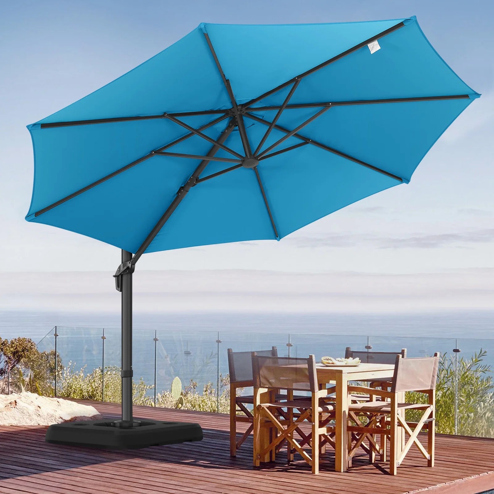 COBIZI 10ft Offset Hanging Market Patio Umbrella with Easy Tilt Adjust COBIZI 10ft Offset Hanging Market Patio Umbrella with Easy Tilt Adjust