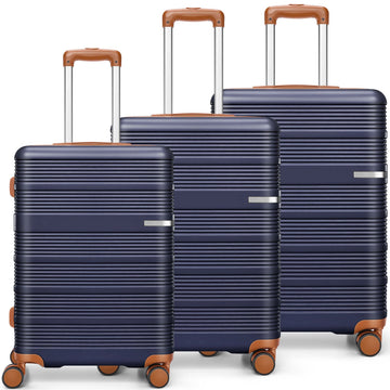 COBIZI 3 Piece Hardshell Luggage Set, Suitcase Set with Spinner Wheels and TSA Lock, 20/24/28 in