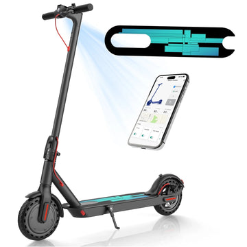 COBIZI Electric Scooter for Aldult and Teen, 350W Motor & Top 20 MPH, 18 Miles Long Range Electric Kick Scooters, 8.5" Tires Lightweight Foldable E-Scooter for Commuter, Green Shapes