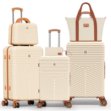 COBIZI 3 Piece Hardshell Luggage Set, Suitcase Set with Spinner Wheels and TSA Lock, 20/24/28 in, Blue