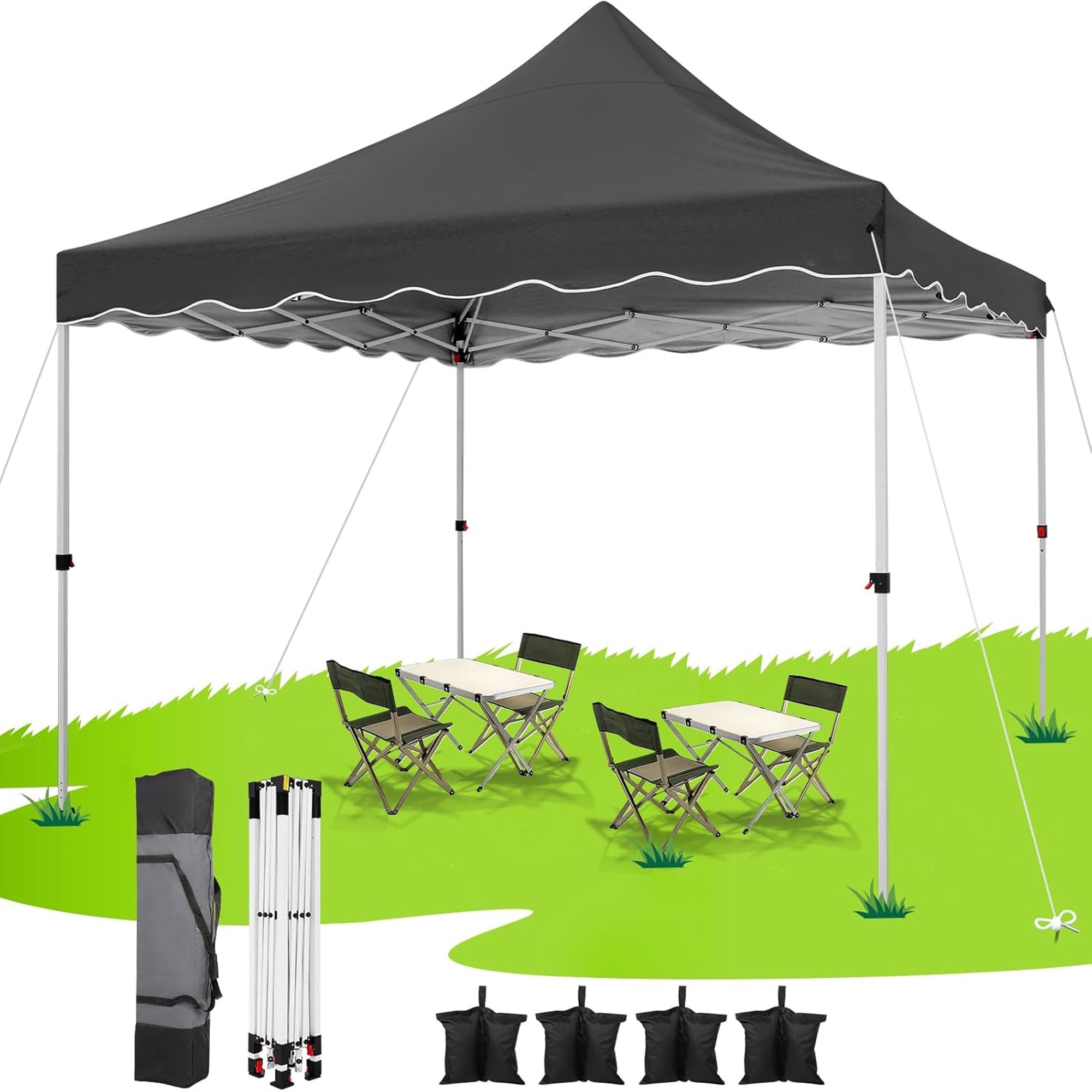portable parties tent COBIZI Party Tent 10x10 Pop Up Canopy, Easy Setup Canopy Tent with San