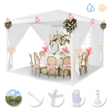 COBIZI Party Tent 10x10 Canopy Tents for Parties with 4 Removable Sidewalls, Waterproof Outdoor Tent for Weddings and Events