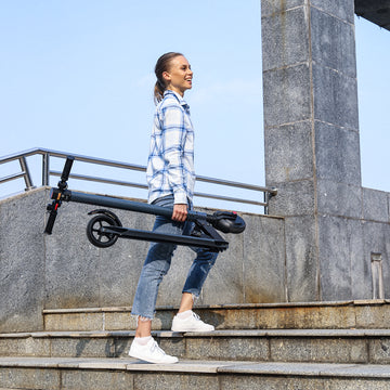 COBIZI Electric Scooter for Adult & Teen,Top 15.5 Mph & 10-15 Long Miles Range, 250W Motor Foldable Kick Scooters with LED Display and Braking System,Black