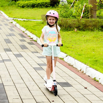 Caroma Electric Scooter for Kids Ages 6-12 with 6"/6.5 Rubber Tires, 120W/150W Motor, 6 Mph Speed and 10 Miles Range, Foldable Kids Electric Kick Scooter