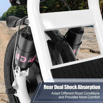 Caroma 500W Electric Scooter with Seat for Adult, 20 Mph Bike with Basket, 300lbs Max Load and 14" Fat Tire E Mopeds