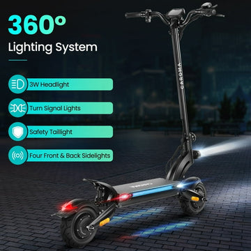 Caroma Electric Scooter Adults, 1600W Motor, 37 Miles Range & 36 mph, 8.5" Off Road Penumatic Tires Electric Scooter, Foldable Electric Scooter with Dual Shock Absorption & Double Braking System