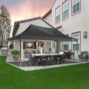 COBIZI 10x20 Pop up Canopy Gazebo, Outdoor Canopy Tent with 6 Removable Sidewalls,for Backyard, Parties, Wedding, Black