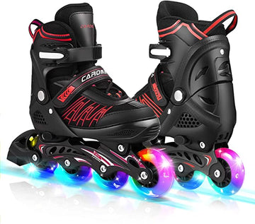 Caroma Adjustable Inline Skates for Girls Boys with Illuminating Wheel