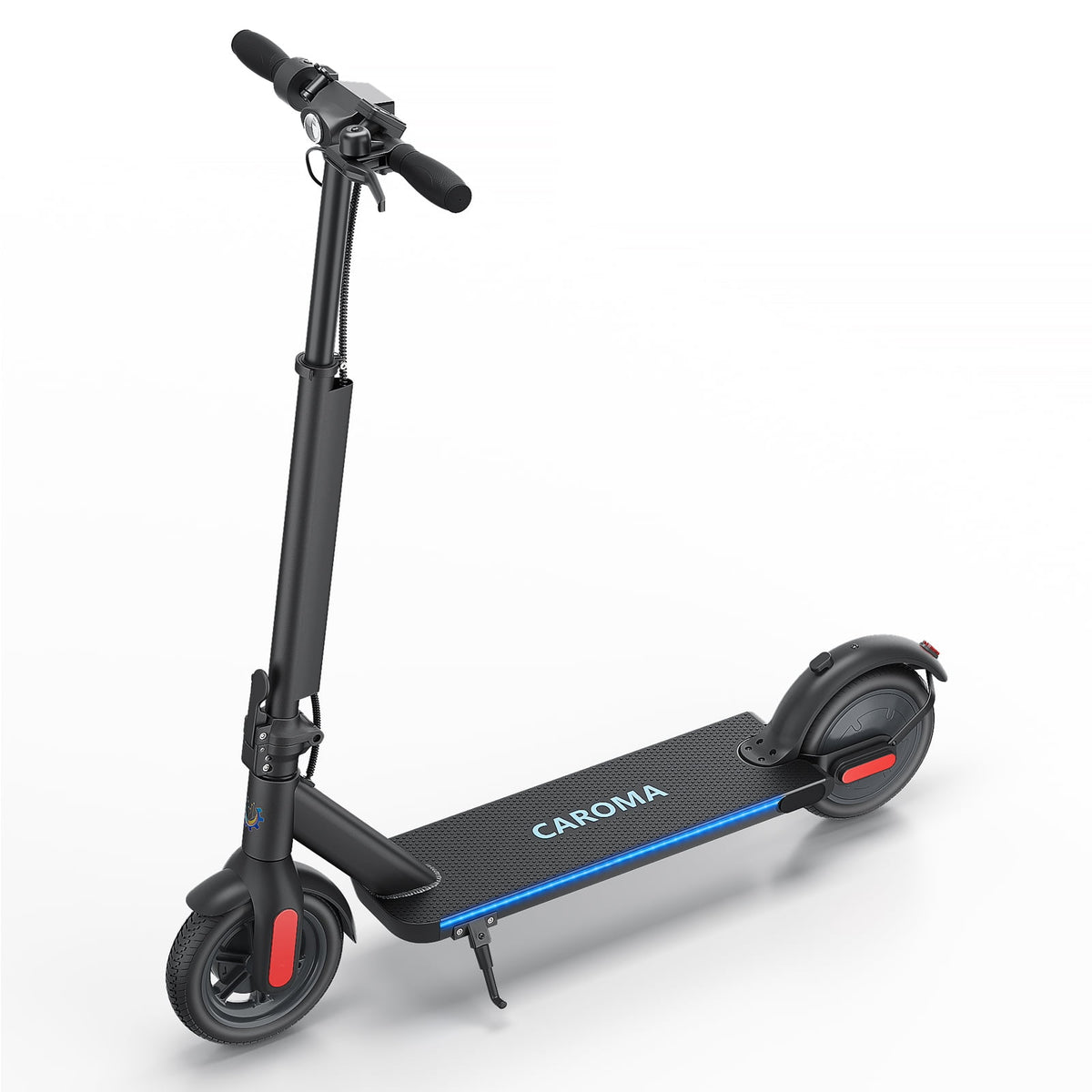 Caroma Electric Scooter Adults 9" Solid Tires, 20 Miles Max Range & 15 Mph Speed E Scooter, 600W Peak Motor Foldable Commuting Electric Scooter for Adults with Dual Brake System, Matte Black Upgrade