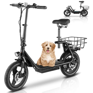 Caroma Electric Scooters, Foldable Adult Shock Absorbing Electric Bike for Commuting, 14
