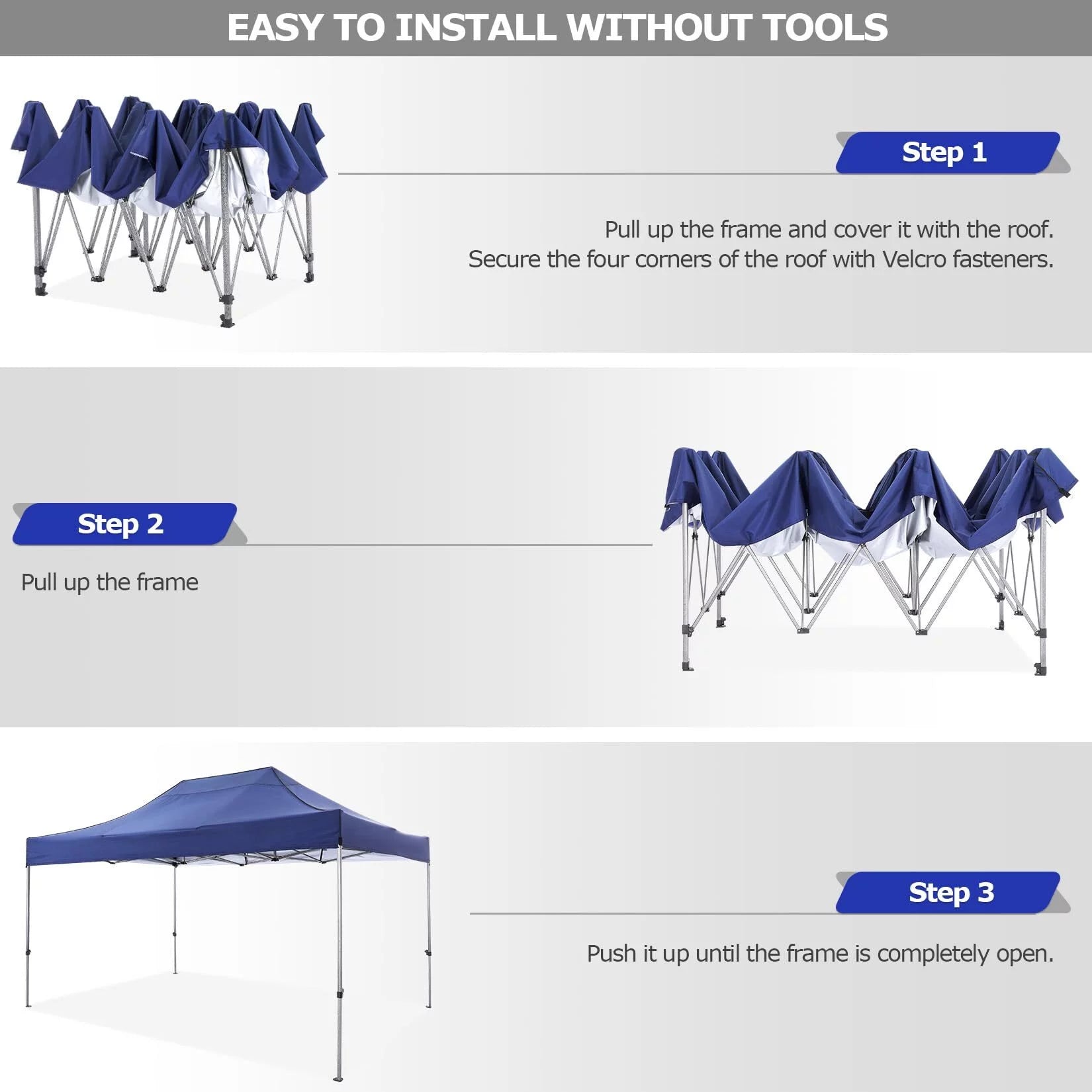 COBIZI 10x15 Pop up Canopy Commercial Heavy Duty Canopy Tent with 4 Si –  CAROMA