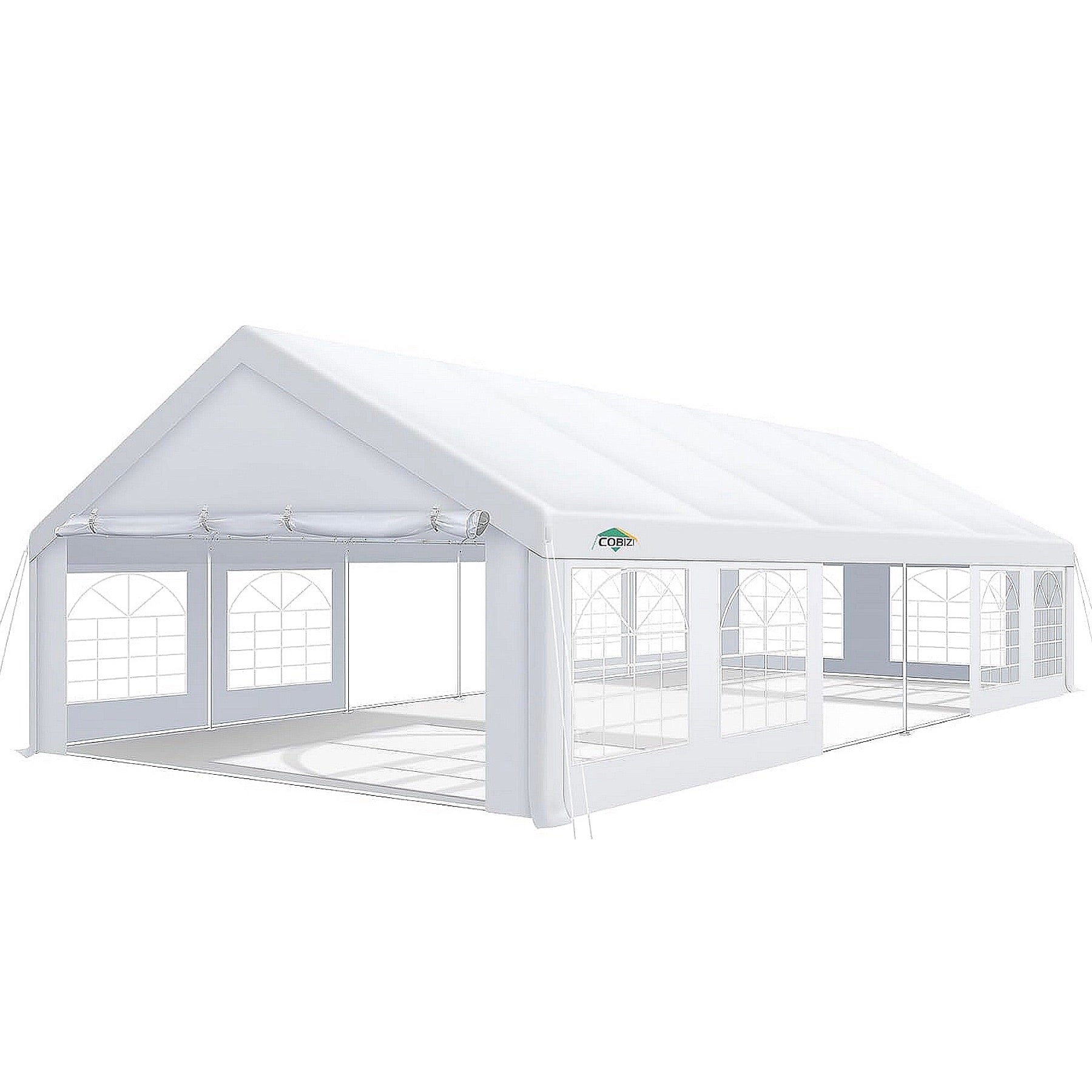 COBIZI Large Party Tent 20x40 Heavy Duty Outdoor Canopy Carport, Upgraded Commercial Outdoor Event Shelter Tent with 8 Removable Sidewalls, Big Tent for Wedding, Festivals, Birthday Parties, White