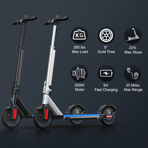 Caroma Electric Scooter Adults 9" Solid Tires, 20 Miles Max Range & 15 Mph Speed E Scooter, 600W Peak Motor Foldable Commuting Electric Scooter for Adults with Dual Brake System, Matte Black Upgrade
