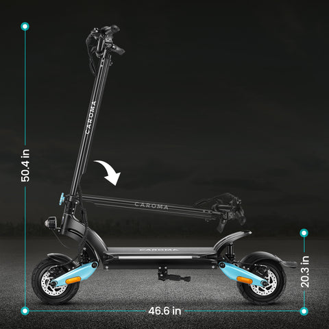 Caroma Electric Scooter Adults, 1600W Motor, 37 Miles Range & 36 mph, 8.5" off Road Penumatic Tires Electric Scooter, Foldable Electric Scooter with Dual Shock Absorption & Double Braking System