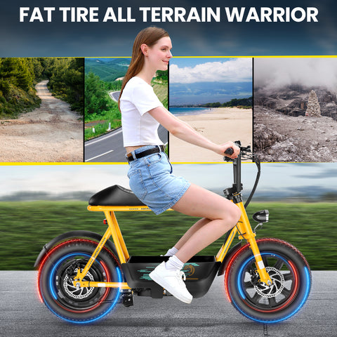 750W Electric Scooters with Seat for Adults, 20mph Top Speed, 30 Miles Max Range , Rugged 21" Air-Filled Tires, Commuting Electric Motorcycle with Large Capacity Basket