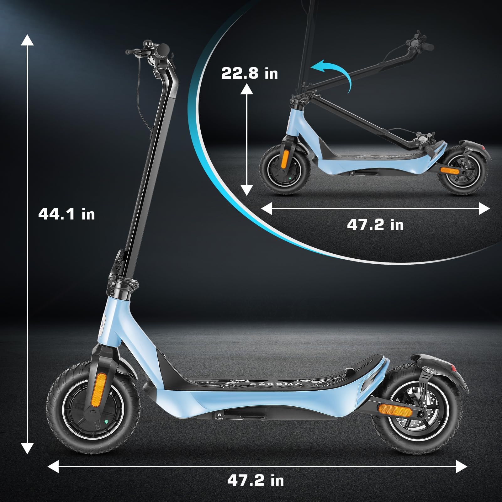 Caroma 500W Electric Scooter Adults Up To 30 Miles 25 Mph 10 Pneu Caroma 500W Electric Scooter Adults Up To 30 Miles 25 Mph 10 Pneu