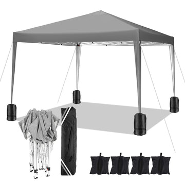 COBIZI 10x10 Ez Pop Up Canopy Tent, Commercial Instant Gazebo Tents for Parties, Waterproof Adjustable Outdoor Patio Backyard Canopy Party Tent,Black