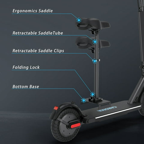 Caroma Electric Scooter Adult with Seat, 800W Peak Motor, 10" Solid Tires, 25 Miles Long Range, 20 mph Folding Commuter Electric Scooter for Adults, Dual Braking Kick Scooter