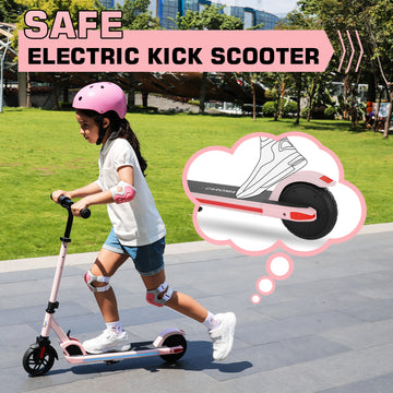Caroma 150W Electric Scooter | 3 Speeds and Height Adjustable | Max Load 132lbs | LED Visible Display for Kids Ages 8+,Ideal Gifts for Kids