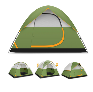 COBIZI 4 Person Tent for Camping with Waterproof Rainfly,EZ Setup Tent Windproof Instant Family Dome Camping Tent with Mesh Door & Ventilation Windows for Beach Camping Hiking Backpacking