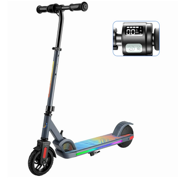 SANOPY Electric Scooter for Kids Ages 8-14, Top 10 mph &150W Motor, Adjustable Height & Speed, Kids Electric Scooter with Colorful Lights, Blue