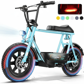 Caroma Peak 560W Electric Scooters with Seat for Adults, 16" Fat Tire for All-Terrain, 15Miles Max Range, 20mph Top Speed, Motorcycle Style Ebike for Adults&Teens ,UL2272 Certified