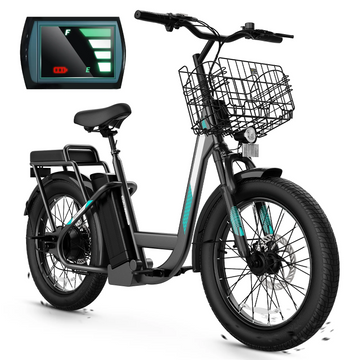 Caroma Peak 819W Electric Scooter with Seat, 20" Fat Tire Electric Scooter Adults 48V Removable Battery, Up to 25Miles & 20MPH, Foldable Adult Electric Scooter for Commuting with Basket&2 Seater