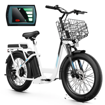 Caroma Peak 819W Electric Scooter with Seat, 20" Fat Tire Electric Scooter Adults 48V Removable Battery, Up to 25Miles & 20MPH, Foldable Adult Electric Scooter for Commuting with Basket&2 Seater