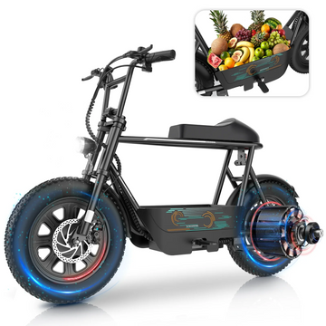 SANOPY 750W Electric Scooter for Adults, 20 MPH, 30 Mile Range, 16" All-Terrain Tires, Motorcycle Style with Seat & Basket