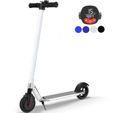 SANOPY Electric Scooter for Adults Ages 14+,up to 25 Miles 15mph, Adjustable Handlebar Height, 3 Speed Modes Foldable Commuter E-Scooter, White