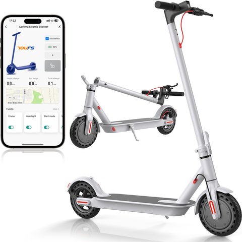 Caroma Electic Scooter For Adults And Teens, 15 Miles Range & 15.5MPH Top Speed, Powerful 350W E-Scooter, Folding Scooters With 8.5” Solid Tires, Lightweight And Max Load Up To 265lbs