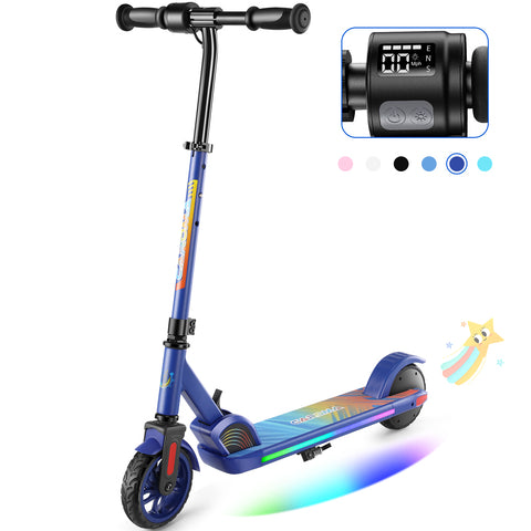 Caroma Kids Electric Scooter, 180W Electric Scooter| Adjustable Speed and Handlebar | Max Load 132lbs | LED Visible Display for Kids Ages 6+,Ideal Gifts for Kids