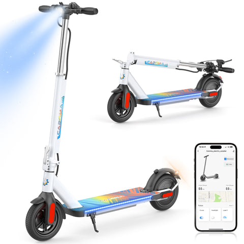 Caroma Electric Scooter, 500W Motor, 25 Miles Range & 20Mph, Foldable Commuting E Scooter with Cruise Control, Dual Braking System & Shock Absorption