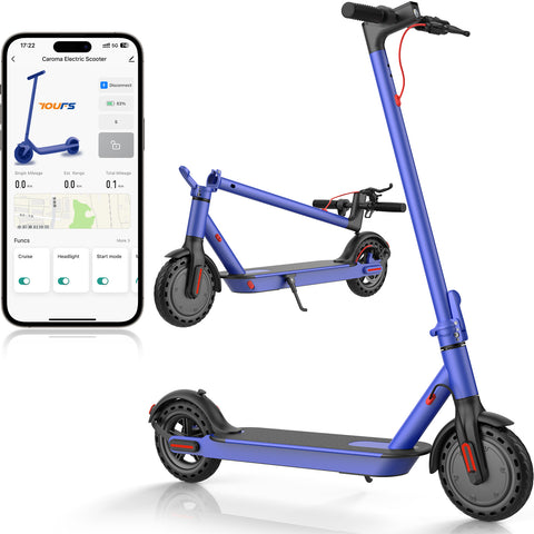 Caroma Electic Scooter For Adults And Teens, 15 Miles Range & 15.5MPH Top Speed, Powerful 350W E-Scooter, Folding Scooters With 8.5” Solid Tires, Lightweight And Max Load Up To 265lbs