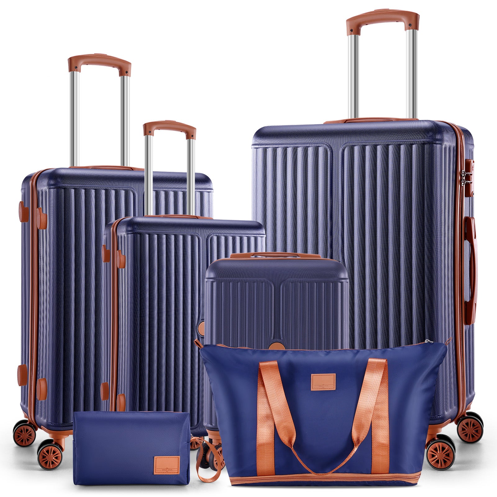 COBIZI Carry on Luggage Sets Hardside 20'' Carry on Suitcase with Spinner Wheels&TSA Lock,Lightweight 3 Piece Luggage Sets Black