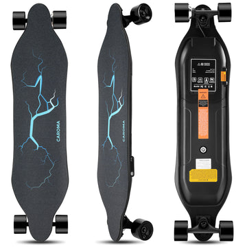Caroma 35'' Electric Skateboards, 12.4 Mph, Unisex Adults Longboard with Remote, 350W Hub-Motor