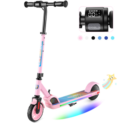 Caroma Kids Electric Scooter, 180W Electric Scooter| Adjustable Speed and Handlebar | Max Load 132lbs | LED Visible Display for Kids Ages 6+,Ideal Gifts for Kids