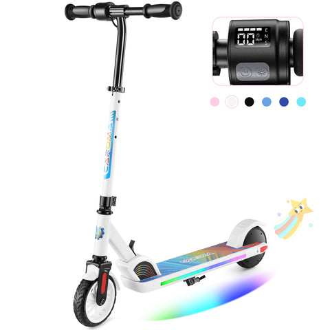 Caroma Kids Electric Scooter, 180W Electric Scooter| Adjustable Speed and Handlebar | Max Load 132lbs | LED Visible Display for Kids Ages 6+,Ideal Gifts for Kids