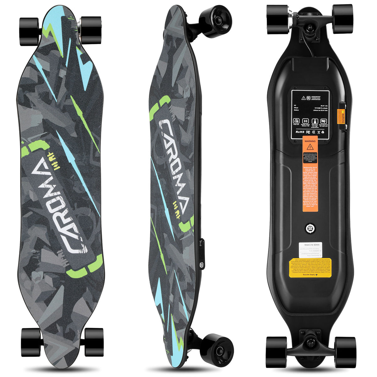 Caroma 35'' Electric Skateboards, 12.4 Mph, Unisex Adults Longboard with Remote, 350W Hub-Motor