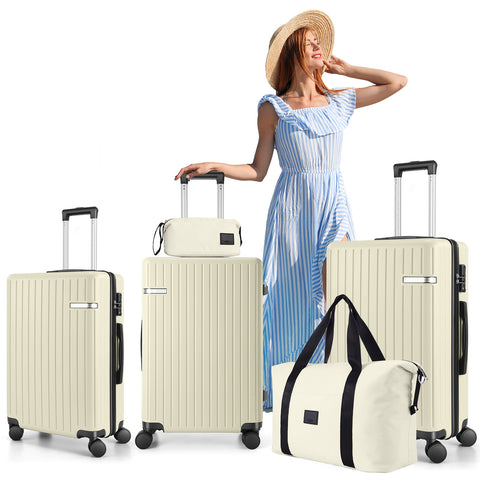 COBIZI Carry On Luggage Sets 3 Piece Suitcases With Wheels，Carry On Luggage Airline Approved With TSA Lock For Luggage，Lightweight Carry On Suitcase With Expandable Duffle Bag For Travel，Black
