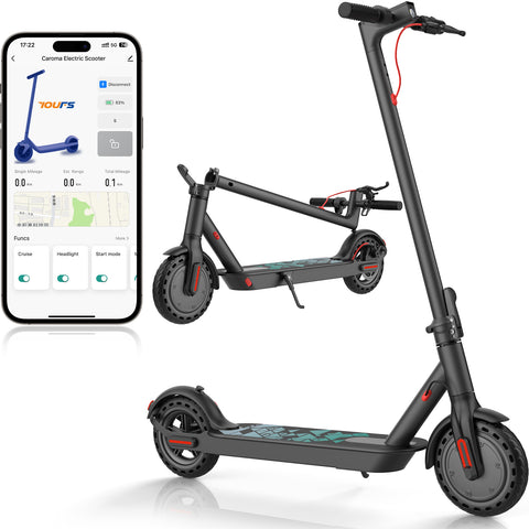 Caroma Electic Scooter For Adults And Teens, 15 Miles Range & 15.5MPH Top Speed, Powerful 350W E-Scooter, Folding Scooters With 8.5” Solid Tires, Lightweight And Max Load Up To 265lbs