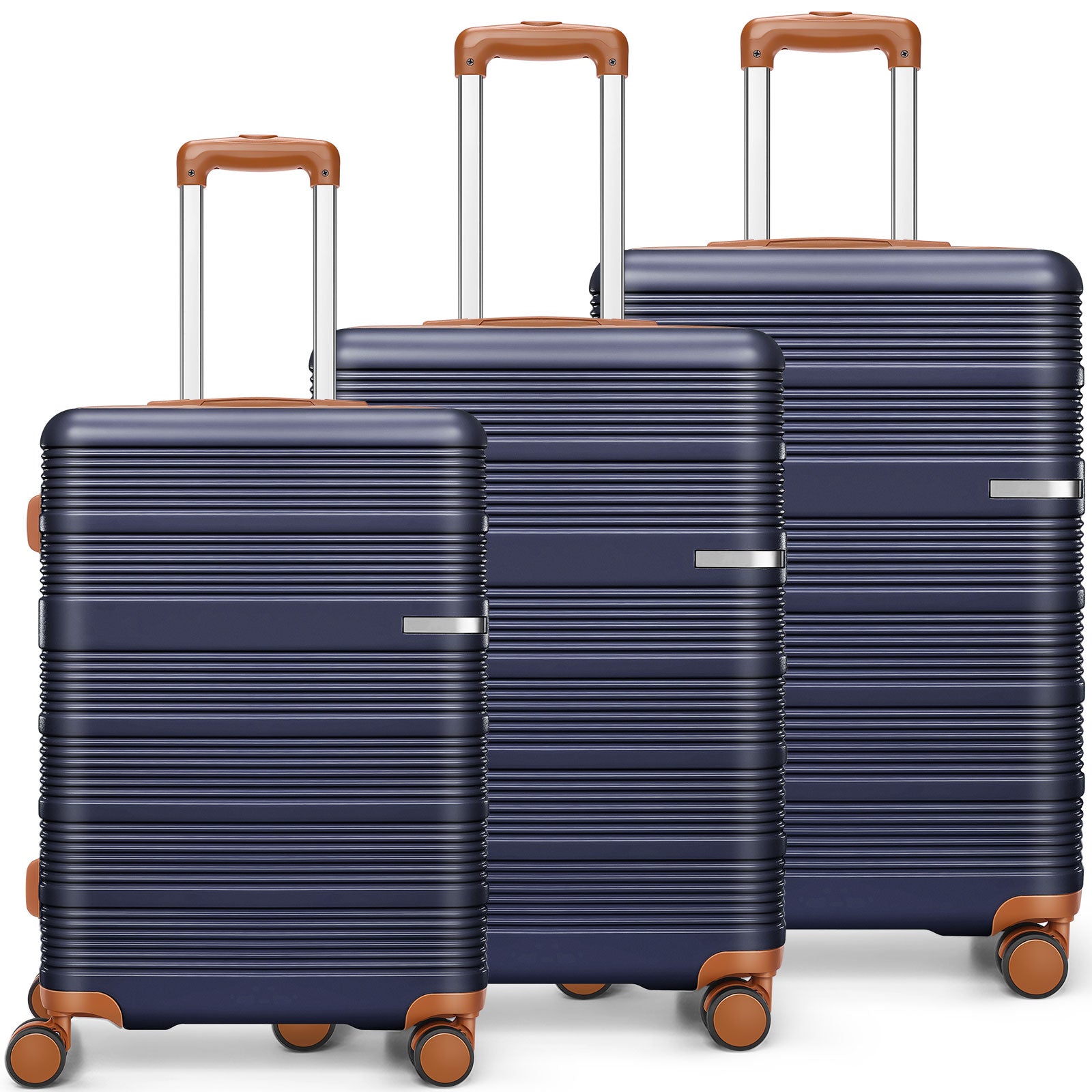 COBIZI 3-Piece Carry on Luggage Sets Hardside ABS+PC 20'' Suitcase wit